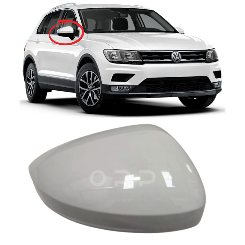 VW Tiguan 2017-2022 Door Wing Mirror Cover Painted Pure White LC9A