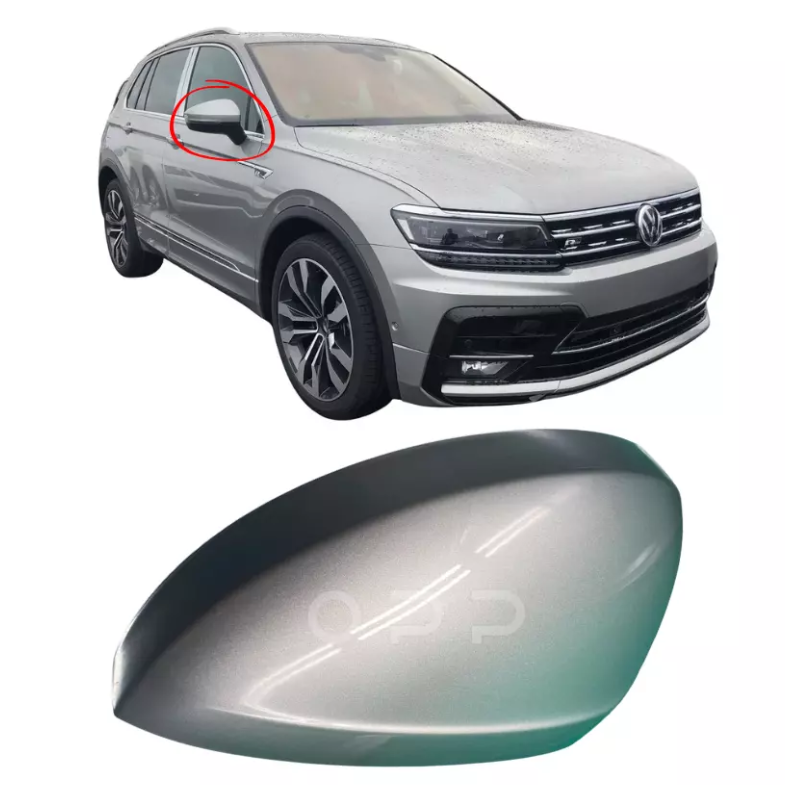VW Tiguan 2017-2022 Door Wing Mirror Cover Painted Tungsten Silver LB7W
