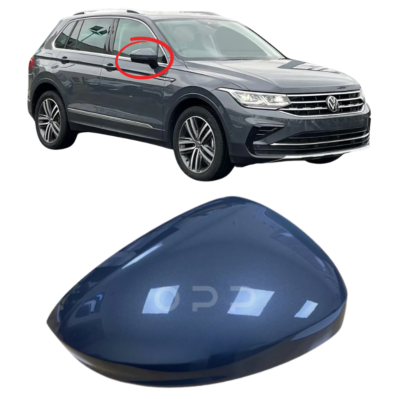 VW Tiguan 2017-2022 Door Wing Mirror Cover Painted Delfin Grey LC7Q