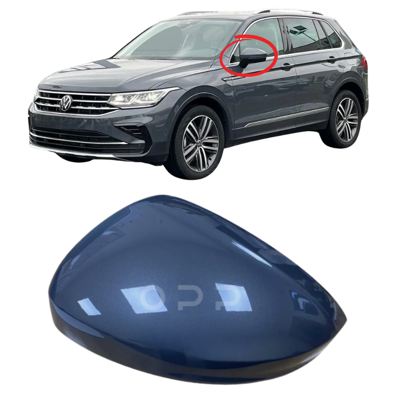 VW Tiguan 2017-2022 Door Wing Mirror Cover Painted Delfin Grey LC7Q