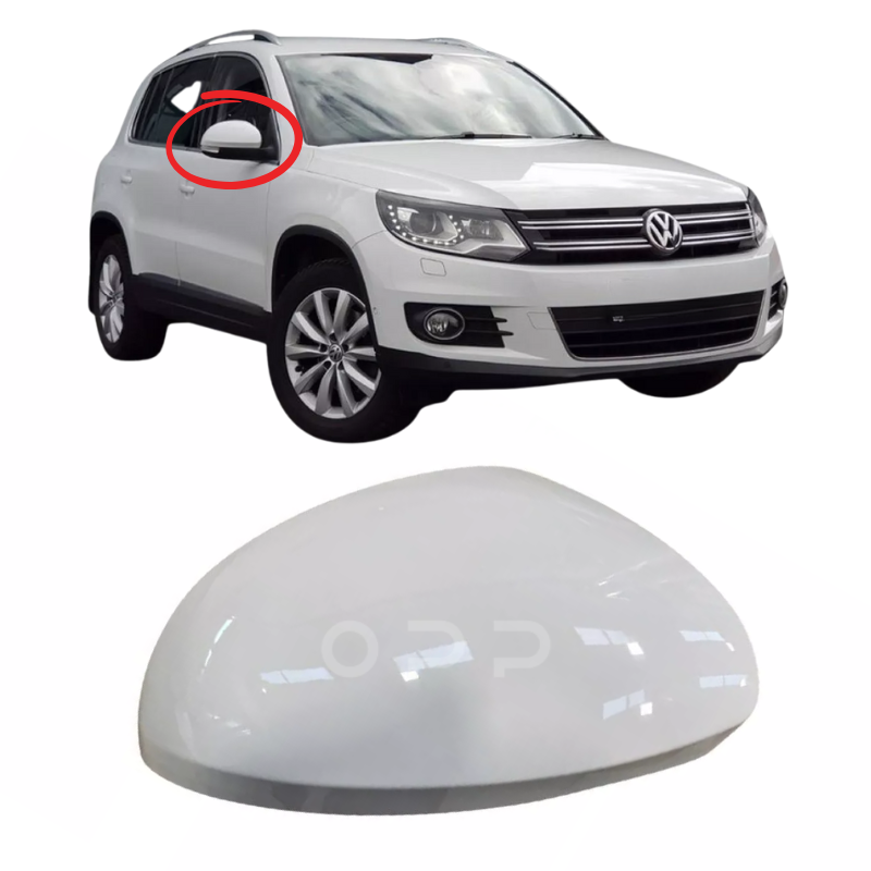 VW Tiguan 2008-2017 Door Wing Mirror Cover Painted Candy White LB9A