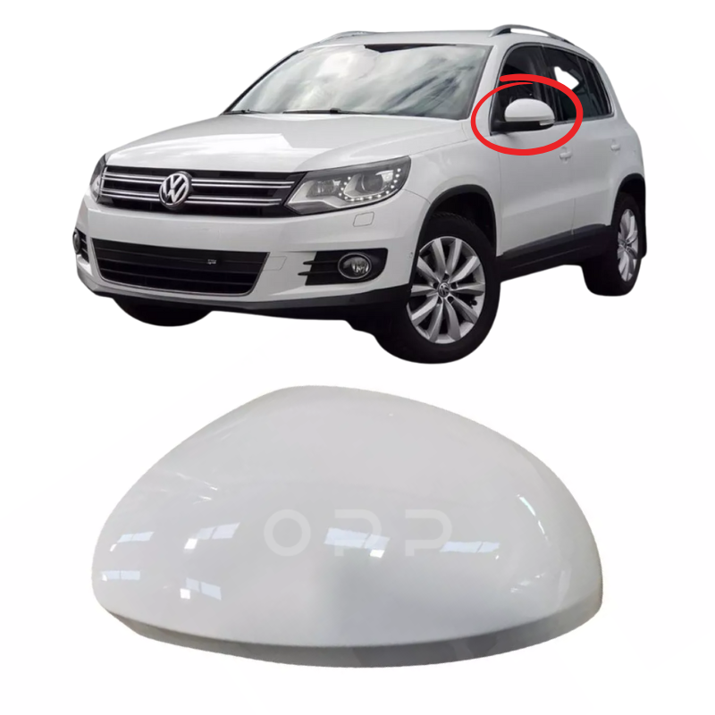 VW Tiguan 2008-2017 Door Wing Mirror Cover Painted Candy White LB9A