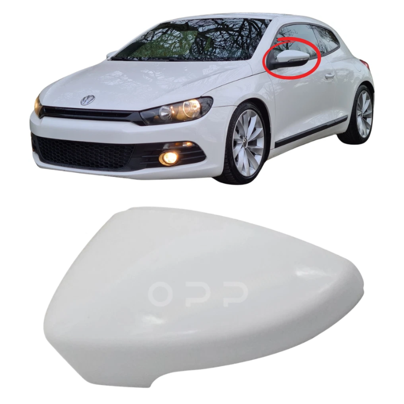 VW Scirocco 2008-2017 Door Wing Mirror Cover Painted White