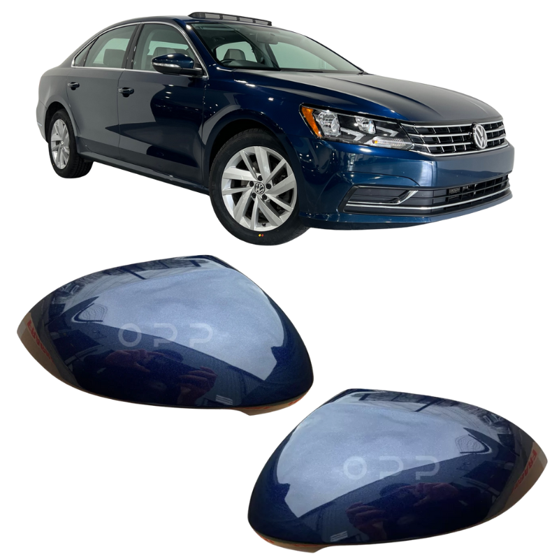 VW Passat MK7 B8 2015- Door Wing Mirror Cover Painted Night Blue LH5X