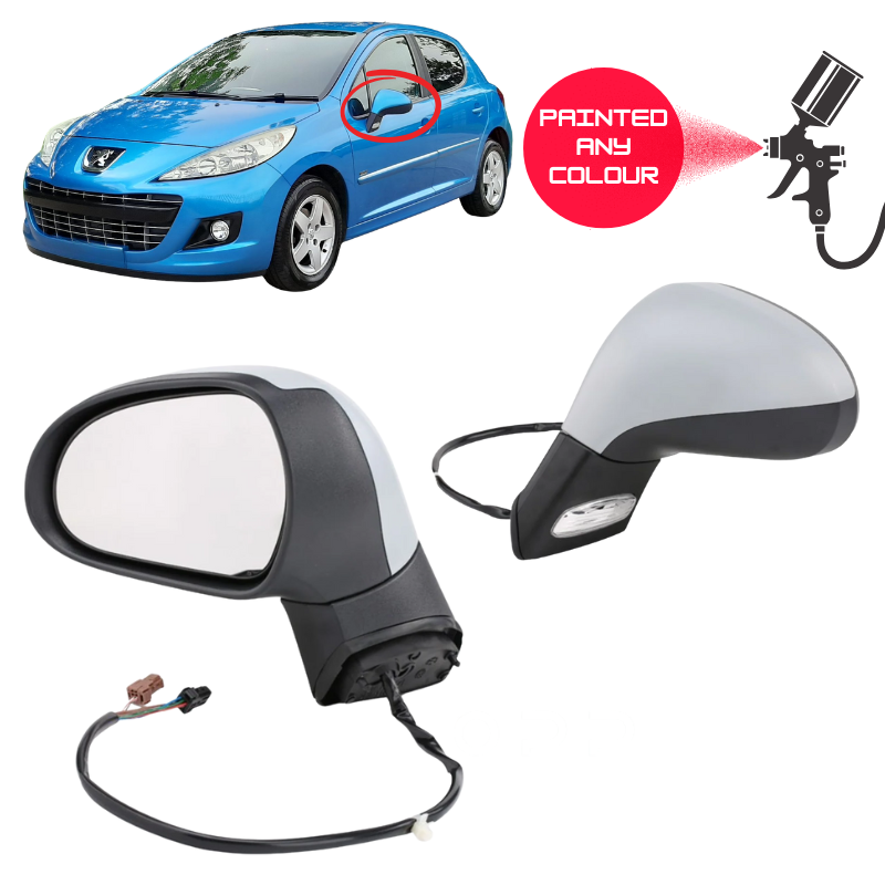 Peugeot 207 2006-2013 Door Wing Mirror Complete Electric Heated