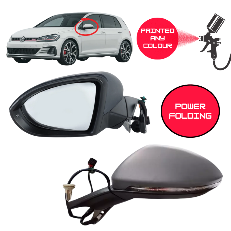 VW Golf MK7 2013-2020 Door Wing Mirror Complete Painted Electric Power Folding