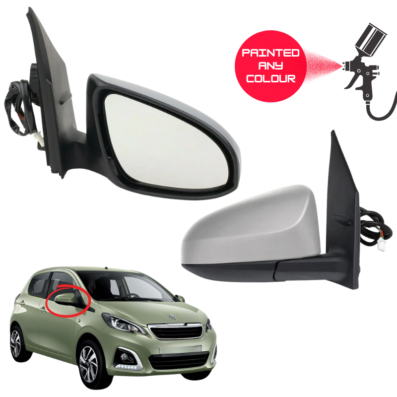 Peugeot 108 2014-2020 Door Wing Mirror Complete Electric Painted