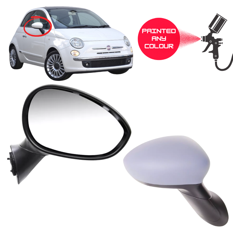 Fiat 500 2008-2017 Door Wing Mirror Complete Electric Painted