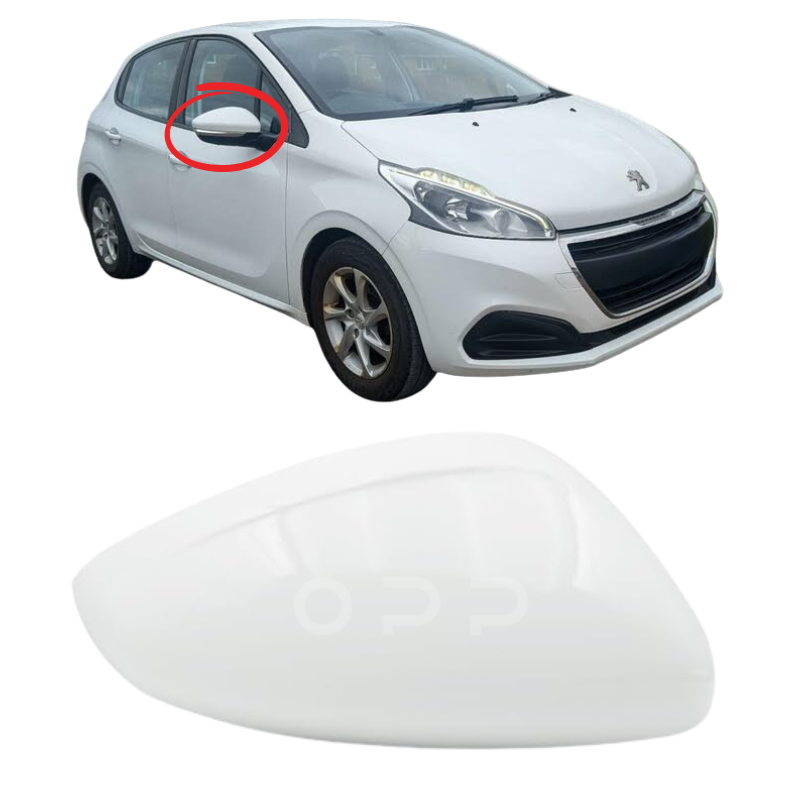 Peugeot 208 2012-2019 Door Wing Mirror Cover Painted Pearl White EFC