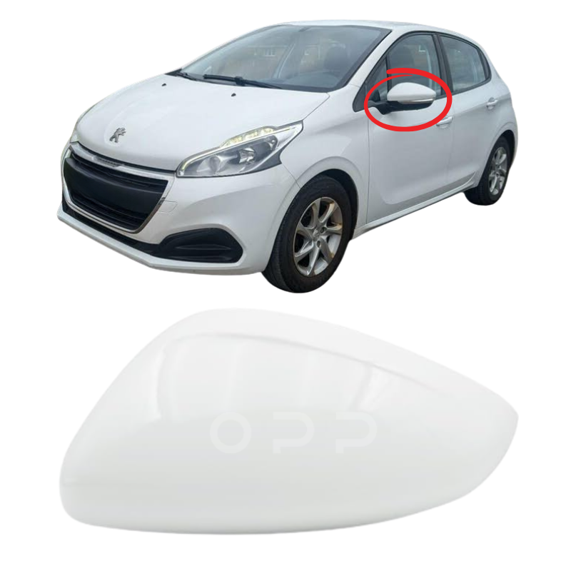 Peugeot 208 2012-2019 Door Wing Mirror Cover Painted Pearl White EFC