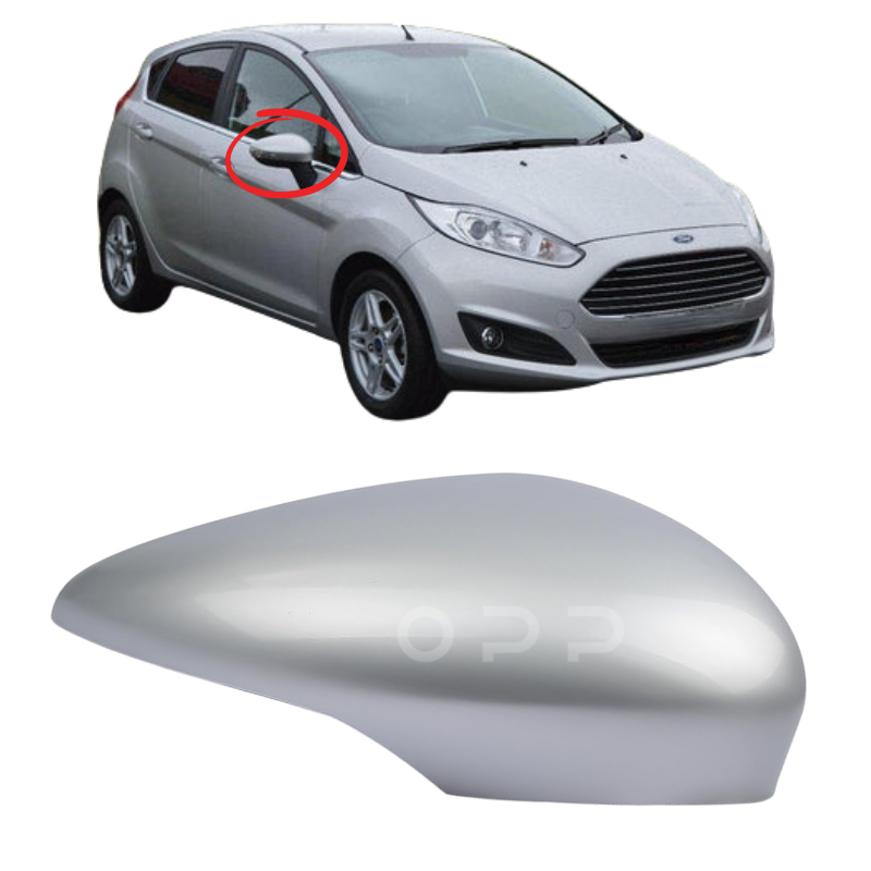 Ford Fiesta 2008-2017 Door Wing Mirror Cover Painted Moondust Silver
