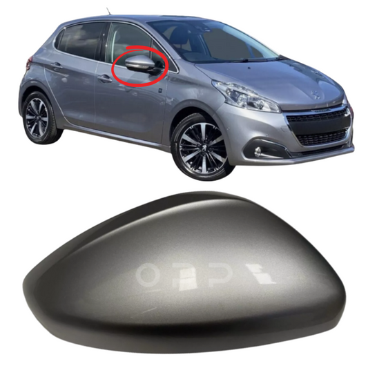 Peugeot 208 2012-2019 Door Wing Mirror Cover Painted Grey Aluminium EZR