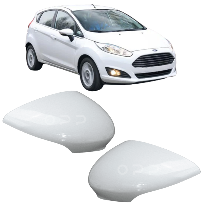 Ford Fiesta 2008-2017 Door Wing Mirror Cover Painted Frozen White