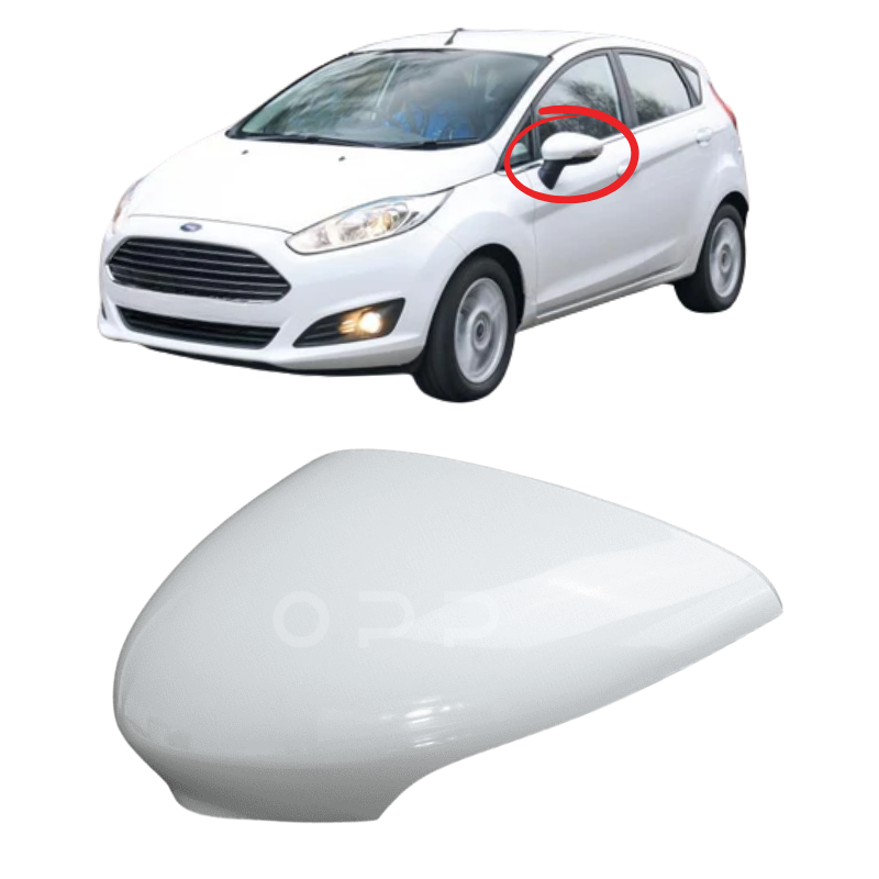 Ford Fiesta 2008-2017 Door Wing Mirror Cover Painted Frozen White