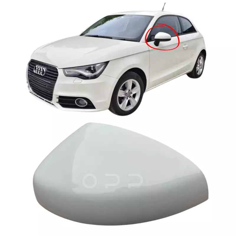 Audi A1 2014-2018 Door Wing Mirror Cover Painted Ibis White LY9C