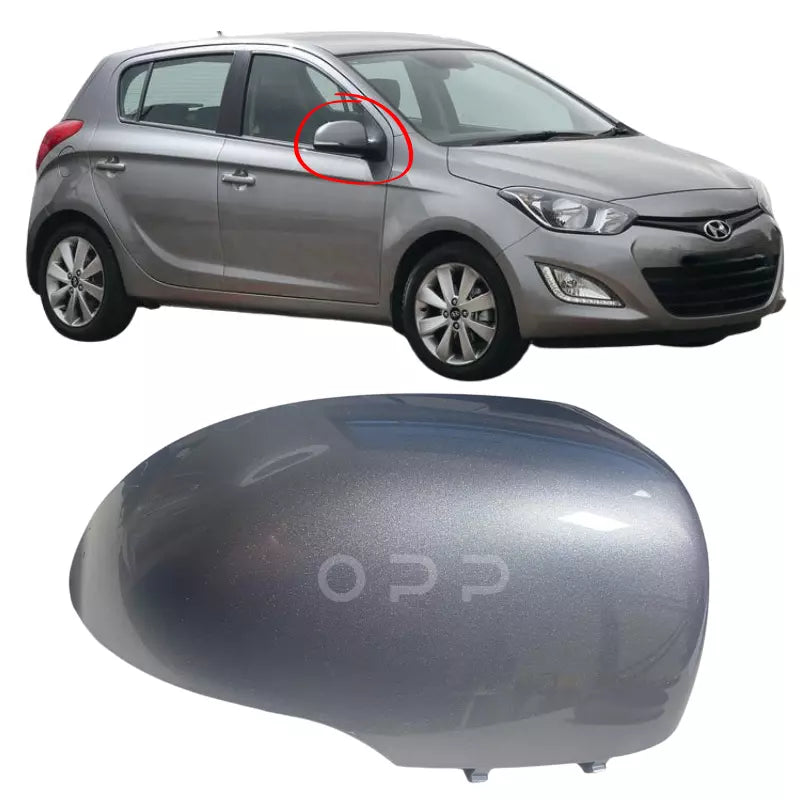 Hyundai i20 2012-2015 Door Wing Mirror Cover Painted Metallic Grey