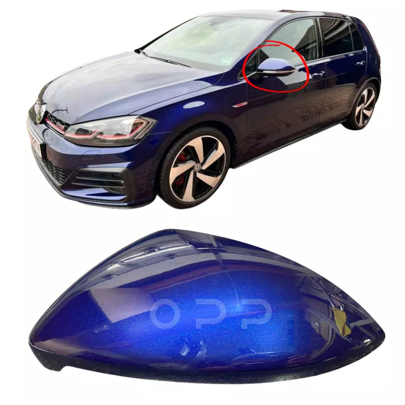 VW Golf MK7 2013-2020 Door Wing Mirror Cover Painted Atlantic Blue LC5B