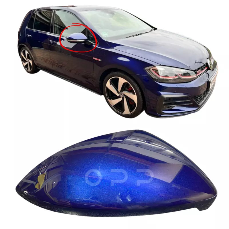 VW Golf MK7 2013-2020 Door Wing Mirror Cover Painted Atlantic Blue LC5B