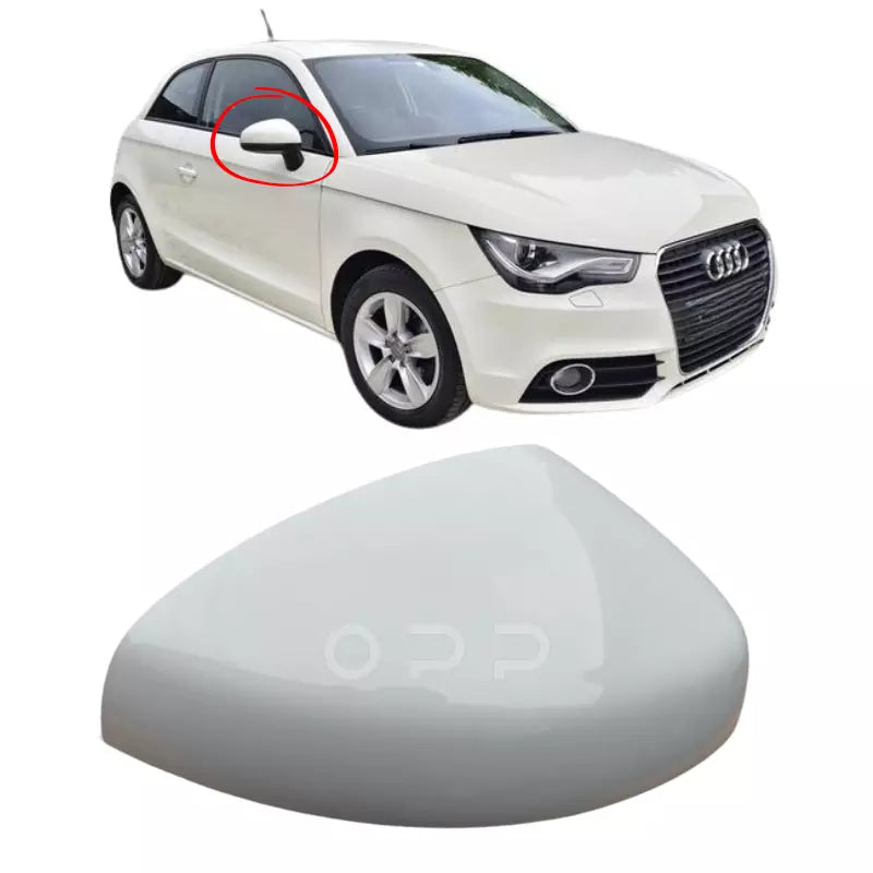 Audi A1 2014-2018 Door Wing Mirror Cover Painted Ibis White LY9C