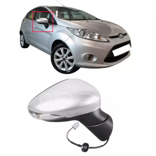 Ford Fiesta MK7 2008-2012 Door Wing Mirror Complete Painted Moondust Silver Electric