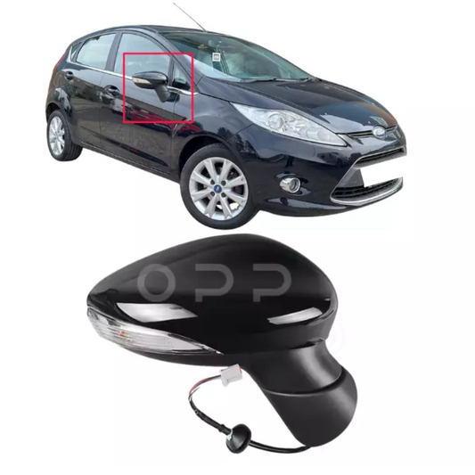 Ford Fiesta MK7 2008-2012 Door Wing Mirror Complete Painted Panther Black Electric