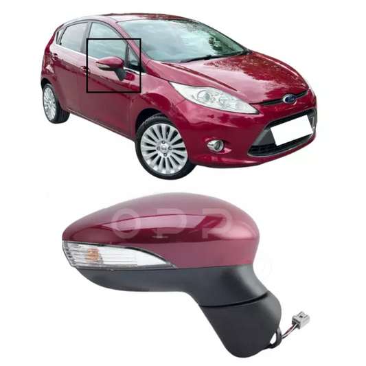 Ford Fiesta MK7 2008-2012 Door Wing Mirror Complete Painted Hot Magenta Electric