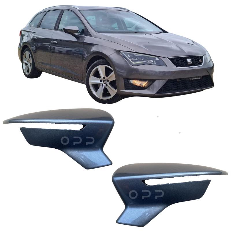 Seat Leon 2012-2021 Door Wing Mirror Cover Painted Metallic Grey