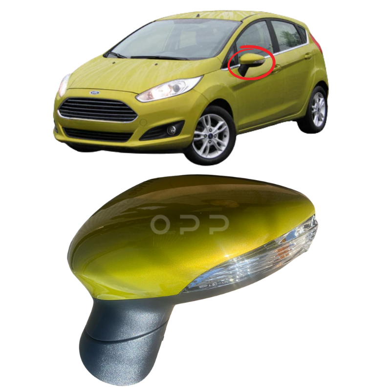 Ford Fiesta MK7 2013-2017 Wing Mirror Painted Mustard Olive Electric