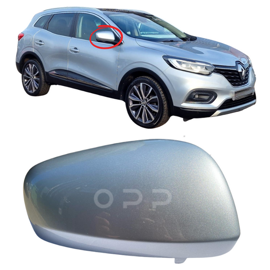 Renault Kadjar 2015-2023 Door Wing Mirror Cover Painted Highland Silver