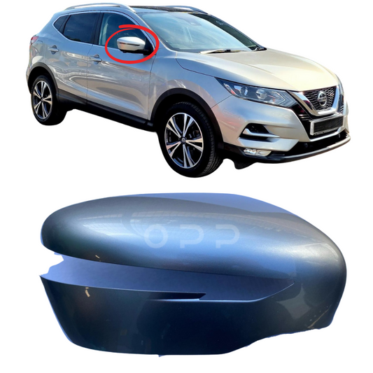 Nissan Qashqai 2014-2021 Door Wing Mirror Cover Painted Silver Metallic