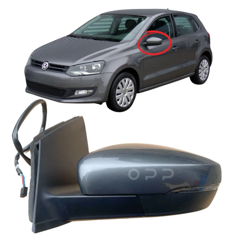 VW Polo 6R 2009-2016 Door Wing Mirror Complete Painted Pepper Grey