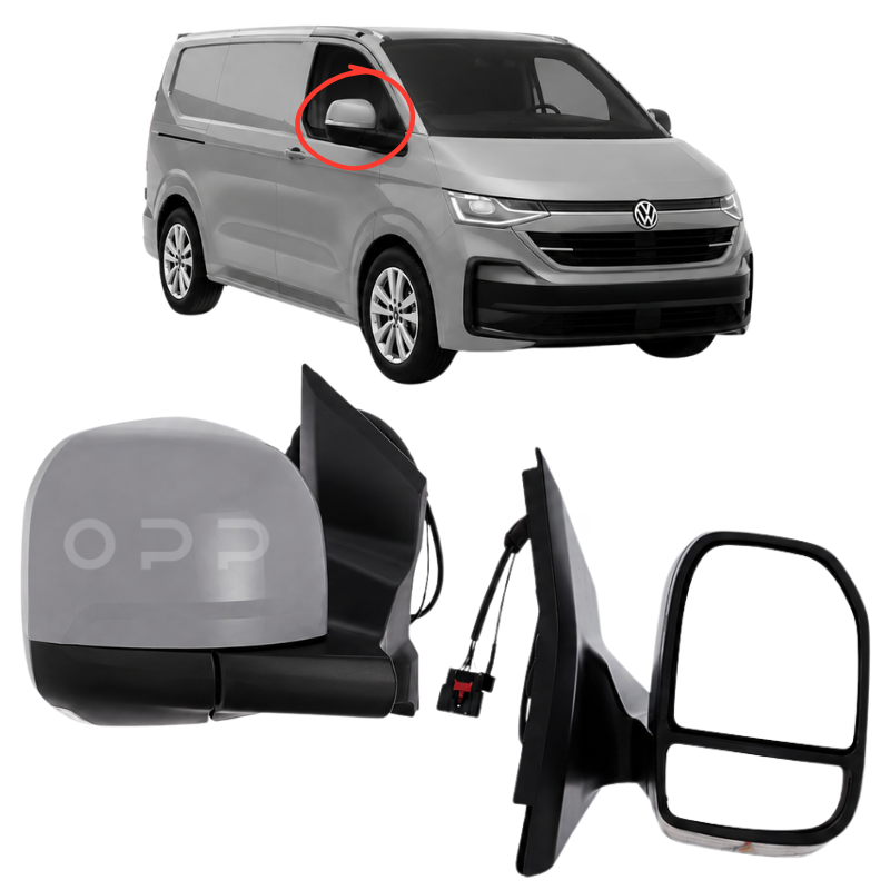 VW Transporter T7 2025- Door Wing Mirror Complete Painted Pure Grey Power-Fold