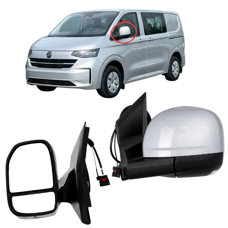 VW Transporter T7 2025- Door Wing Mirror Complete Painted Mono Silver Power-Fold