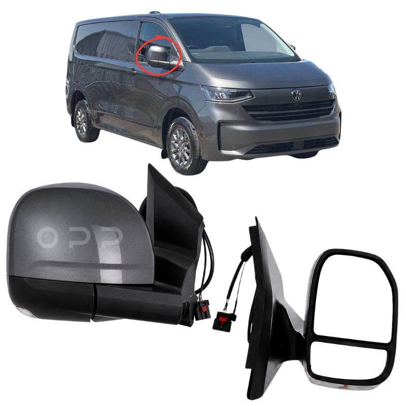 VW Transporter T7 2025- Door Wing Mirror Complete Painted Indium Grey Power-Fold