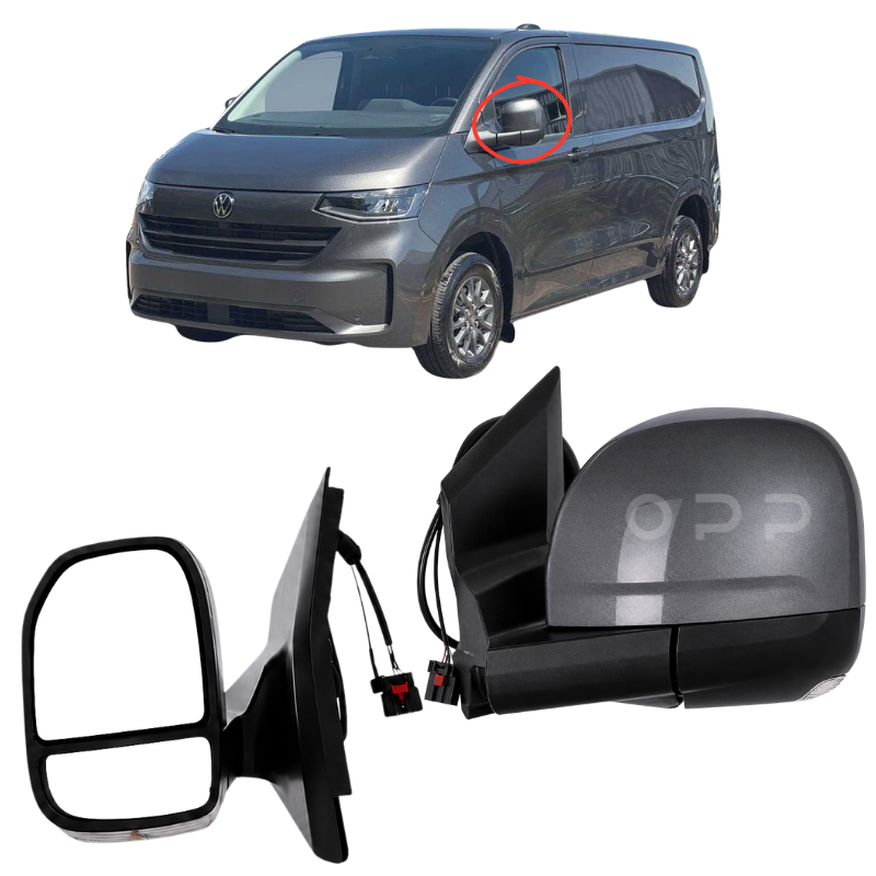 VW Transporter T7 2025- Door Wing Mirror Complete Painted Indium Grey Power-Fold