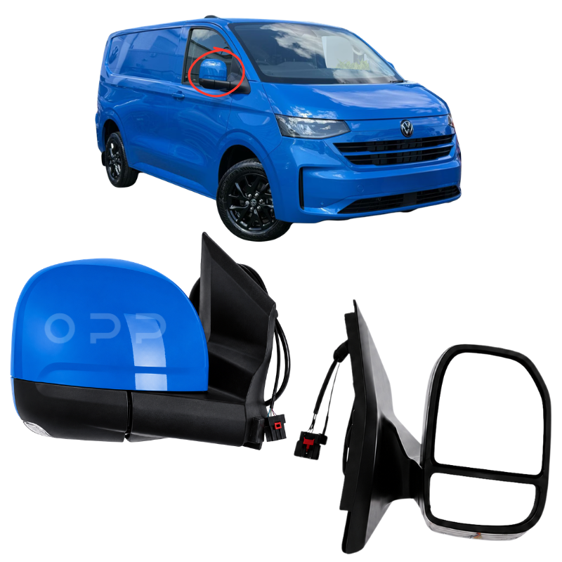 VW Transporter T7 2025- Door Wing Mirror Complete Painted Florida Beach Blue Power-Fold
