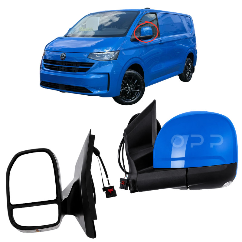 VW Transporter T7 2025- Door Wing Mirror Complete Painted Florida Beach Blue Power-Fold