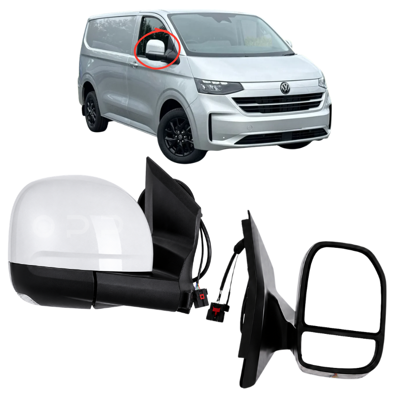 VW Transporter T7 2025- Door Wing Mirror Complete Painted Reflex Silver Power-Fold