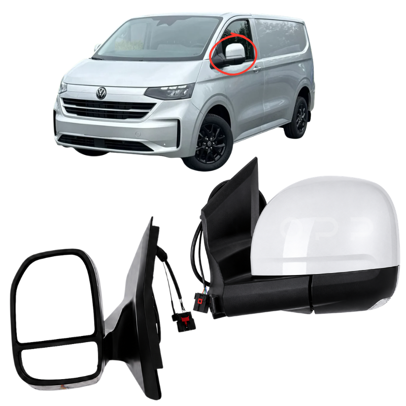 VW Transporter T7 2025- Door Wing Mirror Complete Painted Reflex Silver Power-Fold