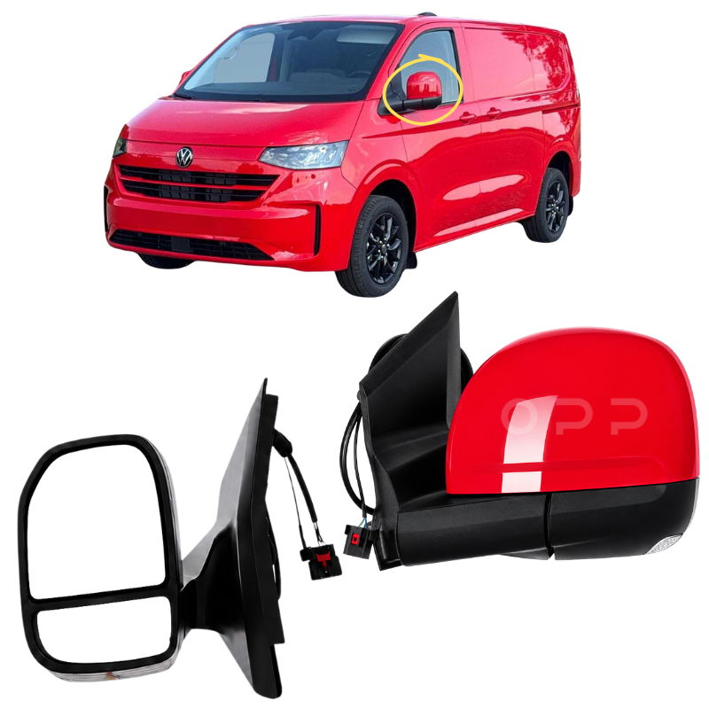 VW Transporter T7 2025- Door Wing Mirror Complete Painted Intensive Red Power-Fold