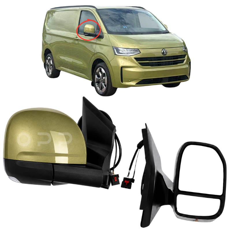 VW Transporter T7 2025- Door Wing Mirror Complete Painted Warm Green Power-Fold