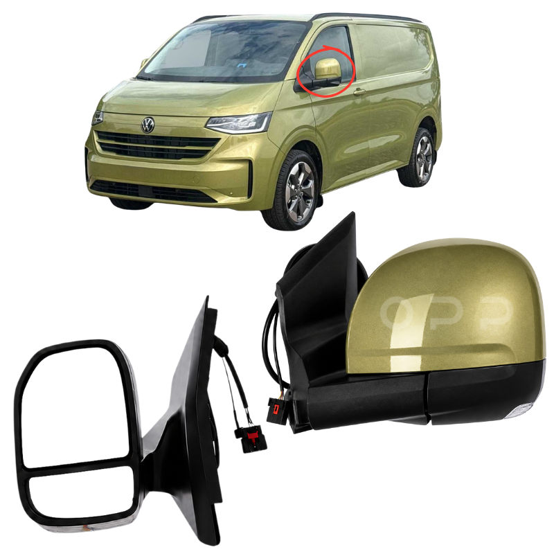 VW Transporter T7 2025- Door Wing Mirror Complete Painted Warm Green Power-Fold