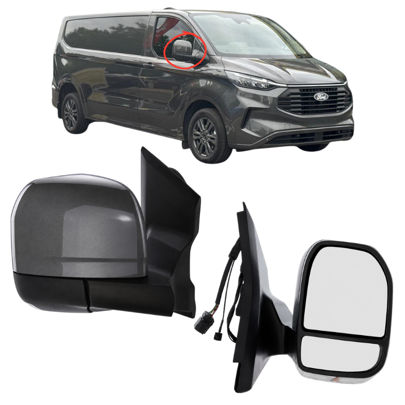 Ford Transit Custom 2023- Door Wing Mirror Complete Painted Magnetic Grey Power-Fold
