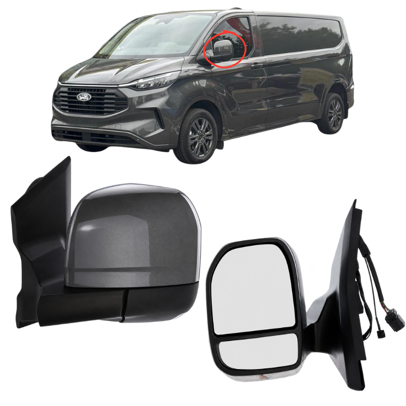Ford Transit Custom 2023- Door Wing Mirror Complete Painted Magnetic Grey Power-Fold