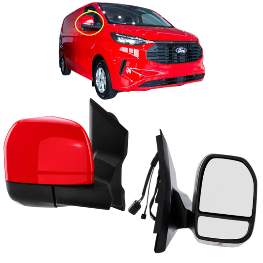 Ford Transit Custom 2023- Door Wing Mirror Complete Painted Race Red Power-Fold