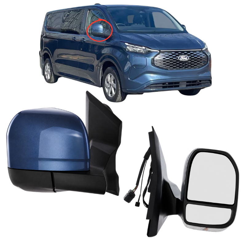 Ford Transit Custom 2023- Door Wing Mirror Complete Painted Blue Metallic Power-Fold