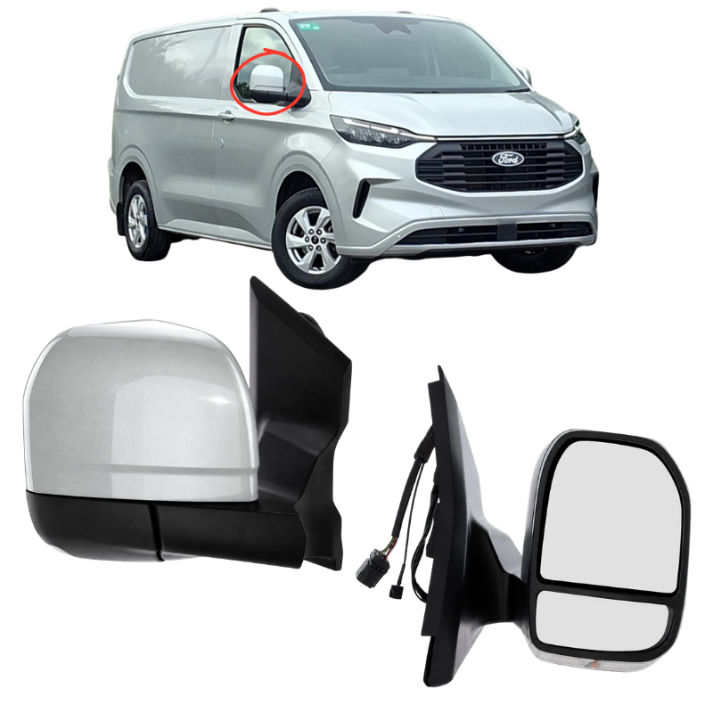 Ford Transit Custom 2023- Door Wing Mirror Complete Painted Moondust Silver Power-Fold