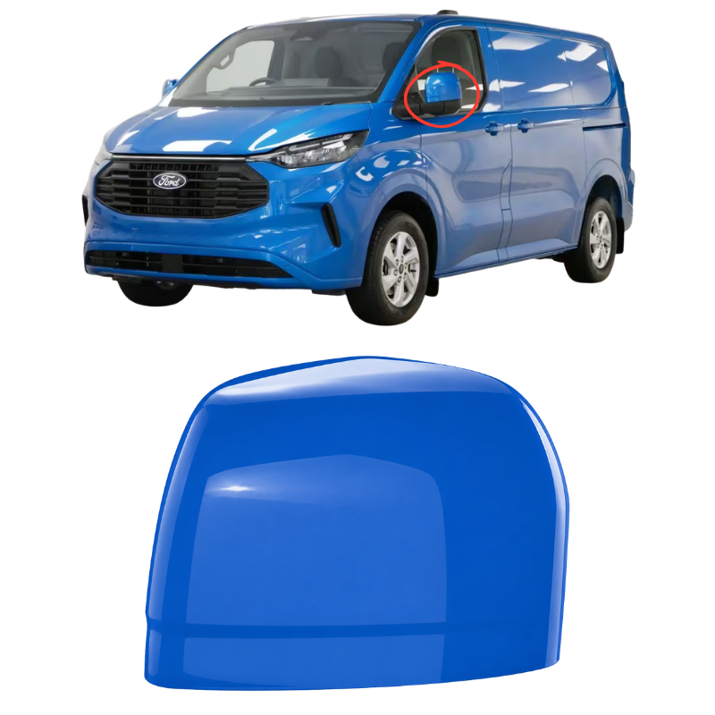 Ford Transit Custom 2023- Door Wing Mirror Cover Painted Digital Aqua Blue