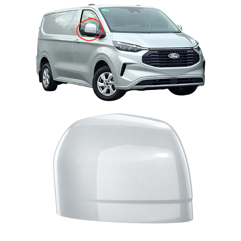 Ford Transit Custom 2023- Door Wing Mirror Cover Painted Moondust Silver