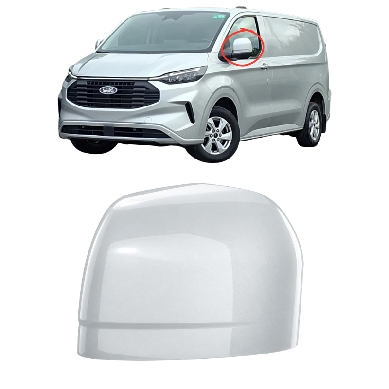 Ford Transit Custom 2023- Door Wing Mirror Cover Painted Moondust Silver
